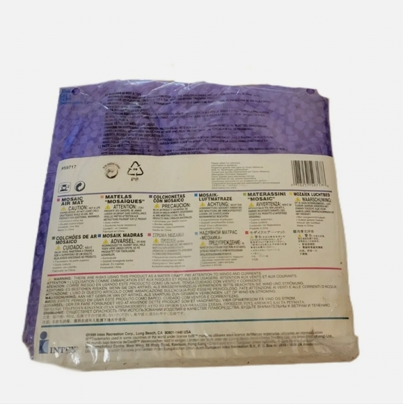 Vintage Intex 72"x30" Pool Floatie Raft #59717 Purple 1999 NEW OLD STOCK 90S - Picture 5 of 8